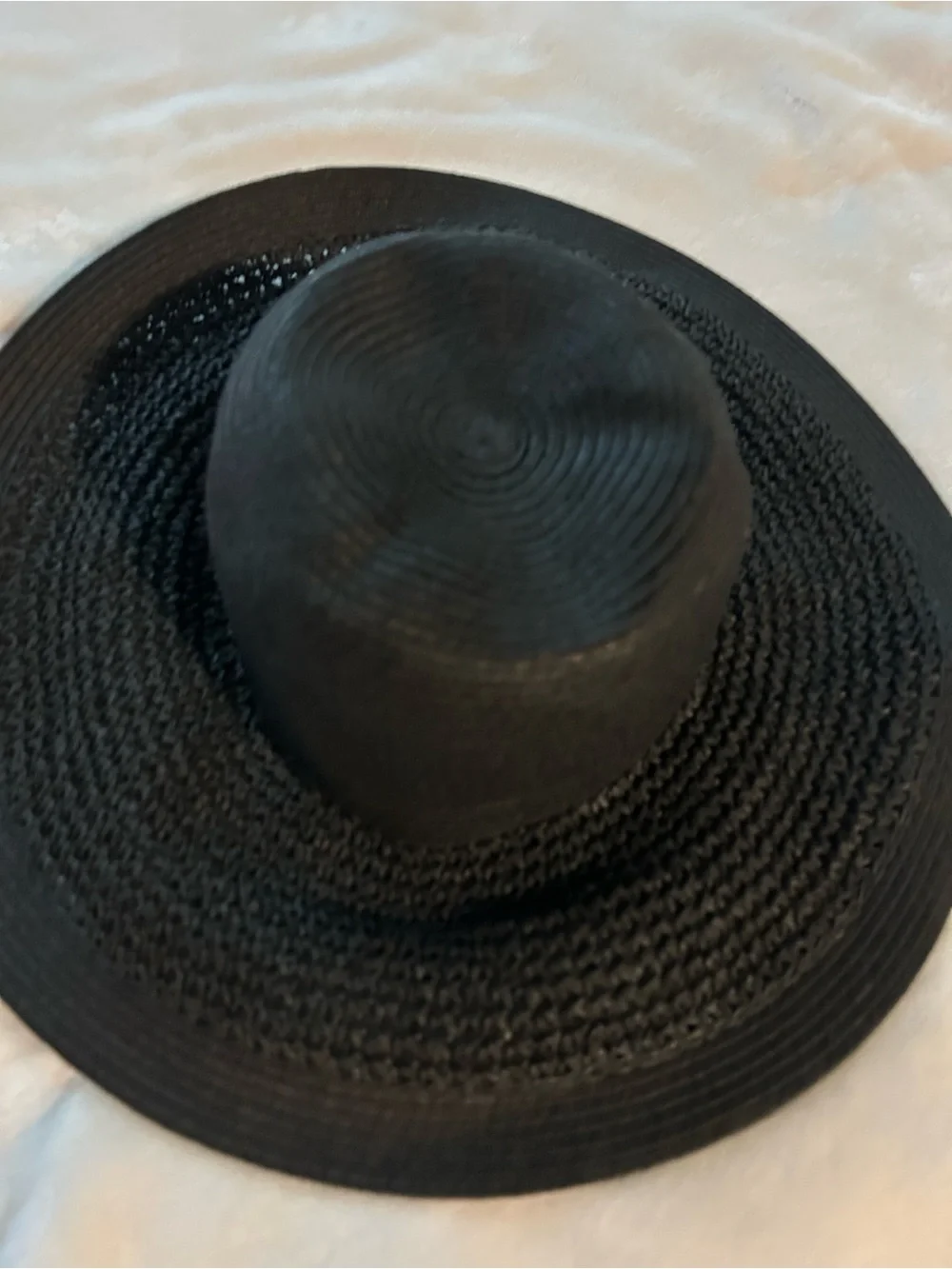 J. Crew Black Wide-Brim Straw Hat